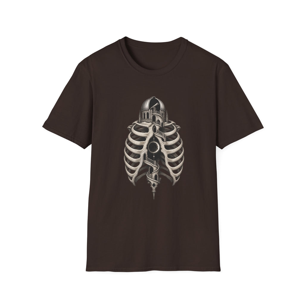 Gothic Ribcage T-Shirt Design | Surreal Observatory & Moon