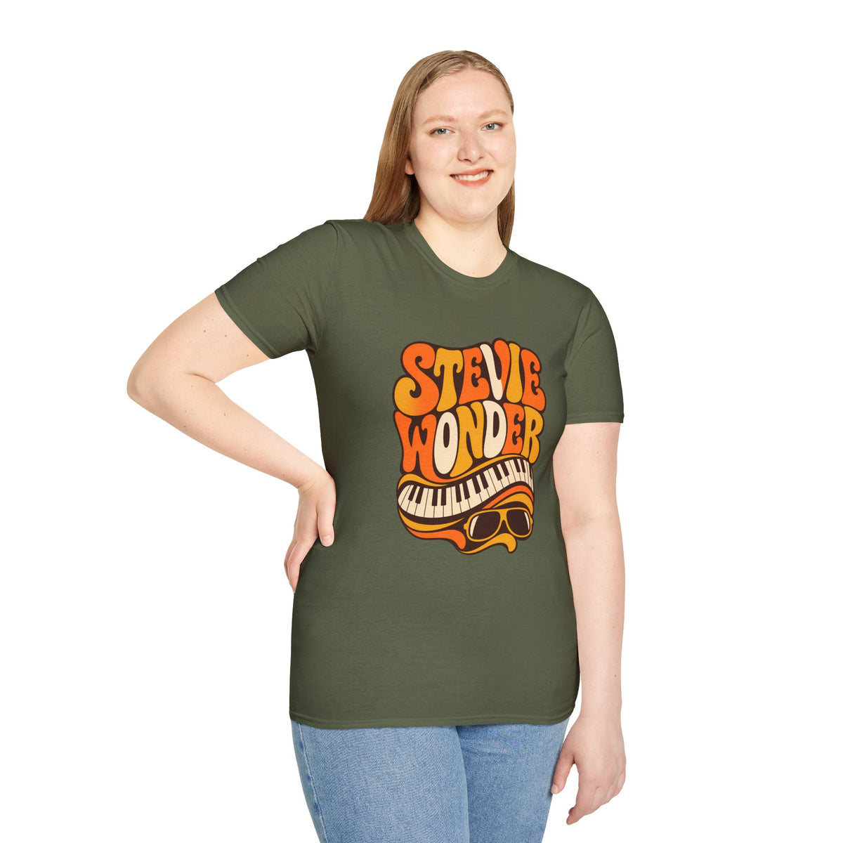 Stevie Wonder Piano Psychedelic Retro Band T-Shirt