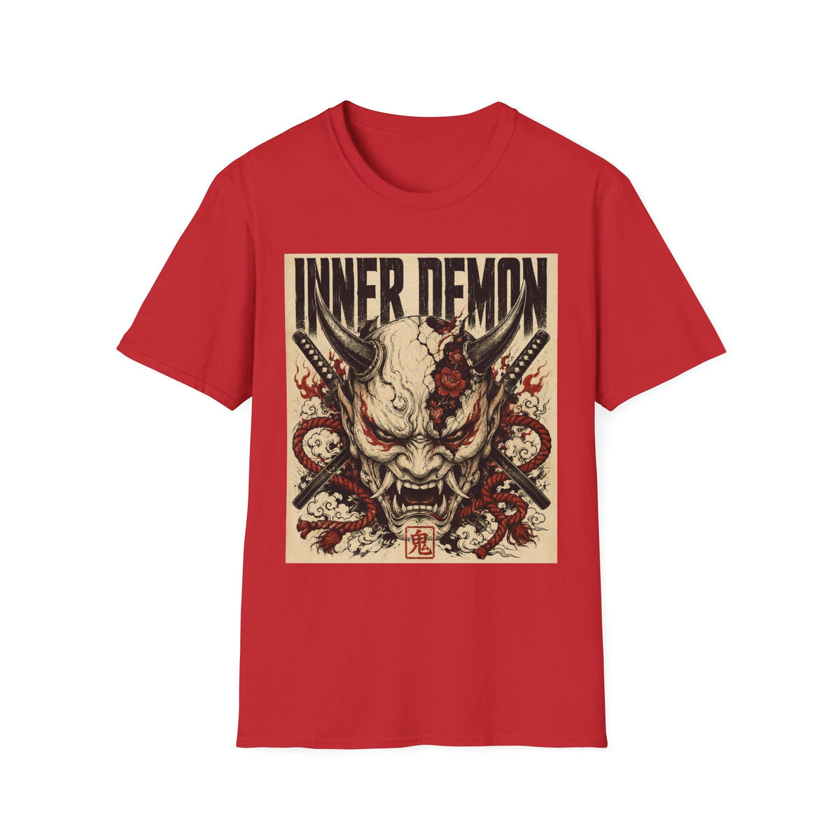Inner Demon Graphic T-Shirt — Horror Skull Oni Design