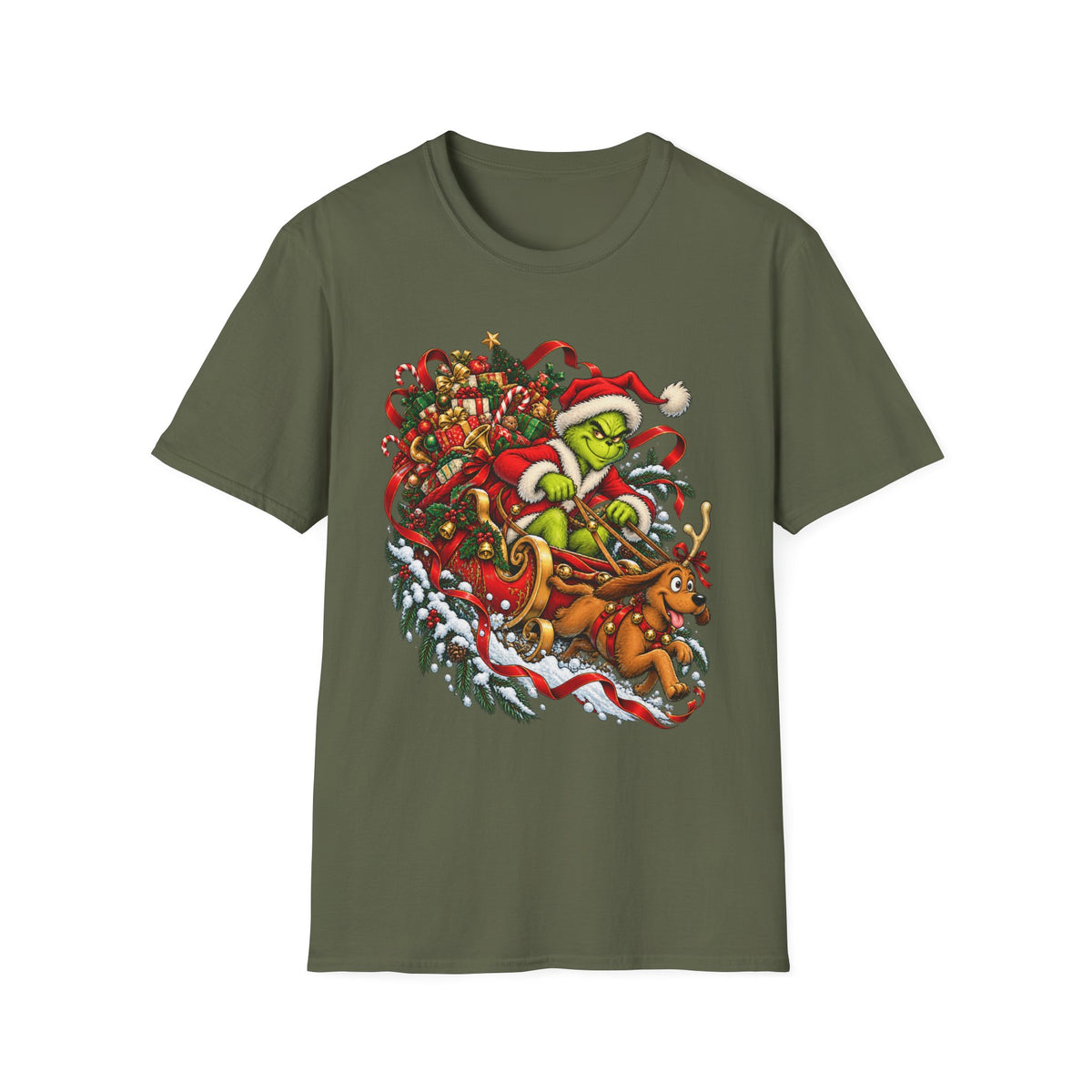 Grinch & Max Sleigh Ride | Funny Christmas T Shirt