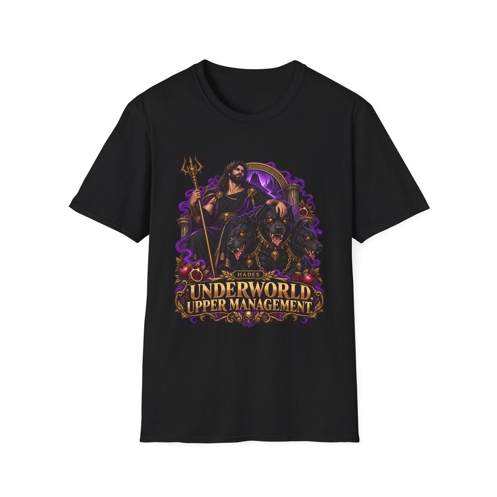 Hades and Cerberus Greek Mythology T-Shirt, Underworld Upper Management Funny Myth