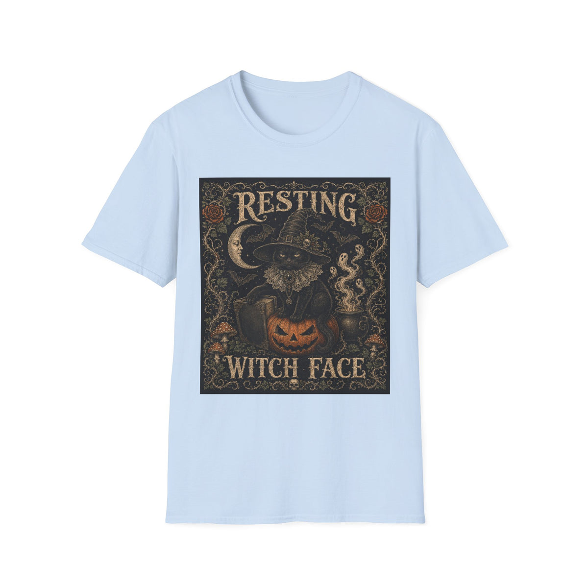 Resting Witch Face T-Shirt — Vintage Halloween Witch Graphic Tee