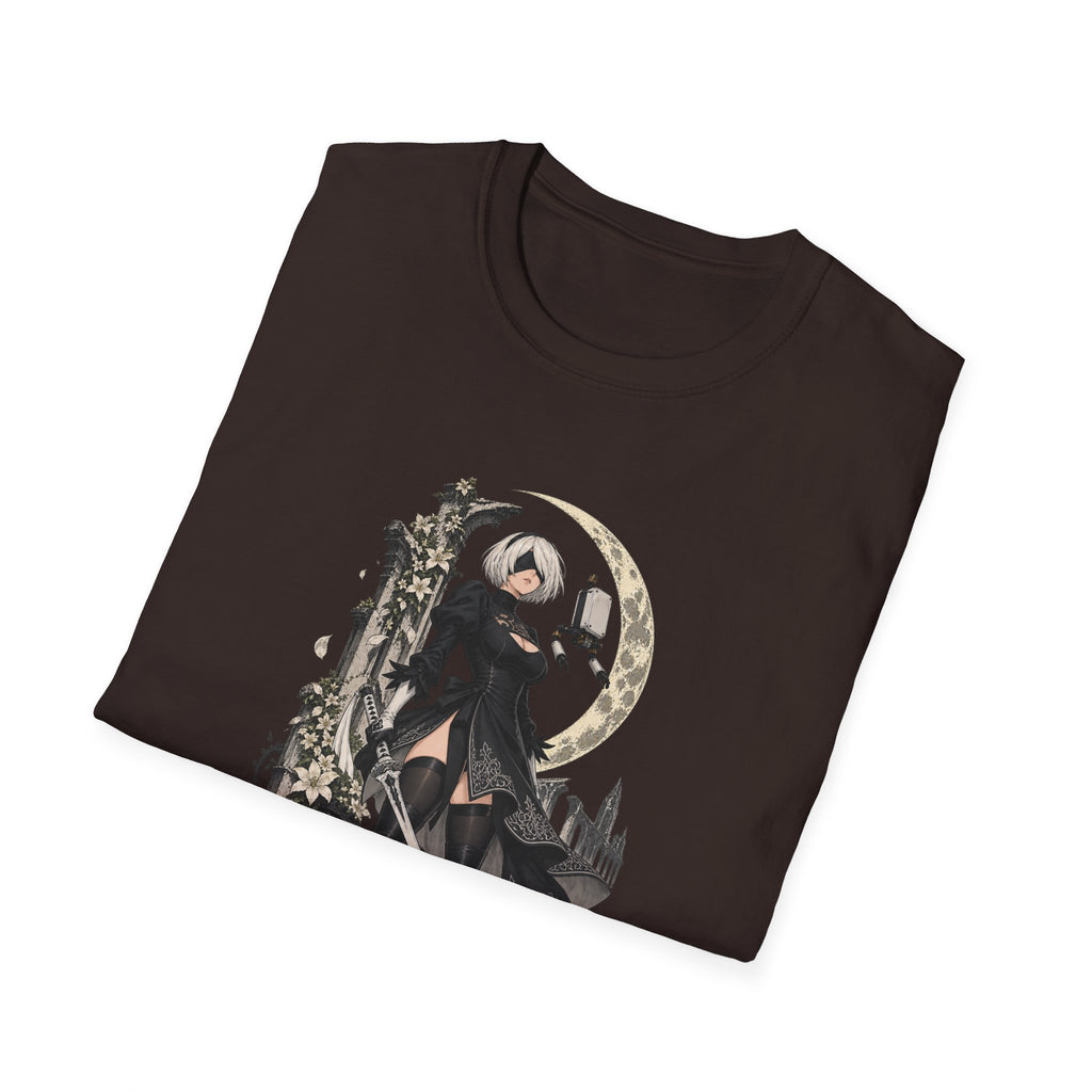 2B | Nie: Automata | Anime Gothic Warrior Moonlight Pin Up T-Shirt