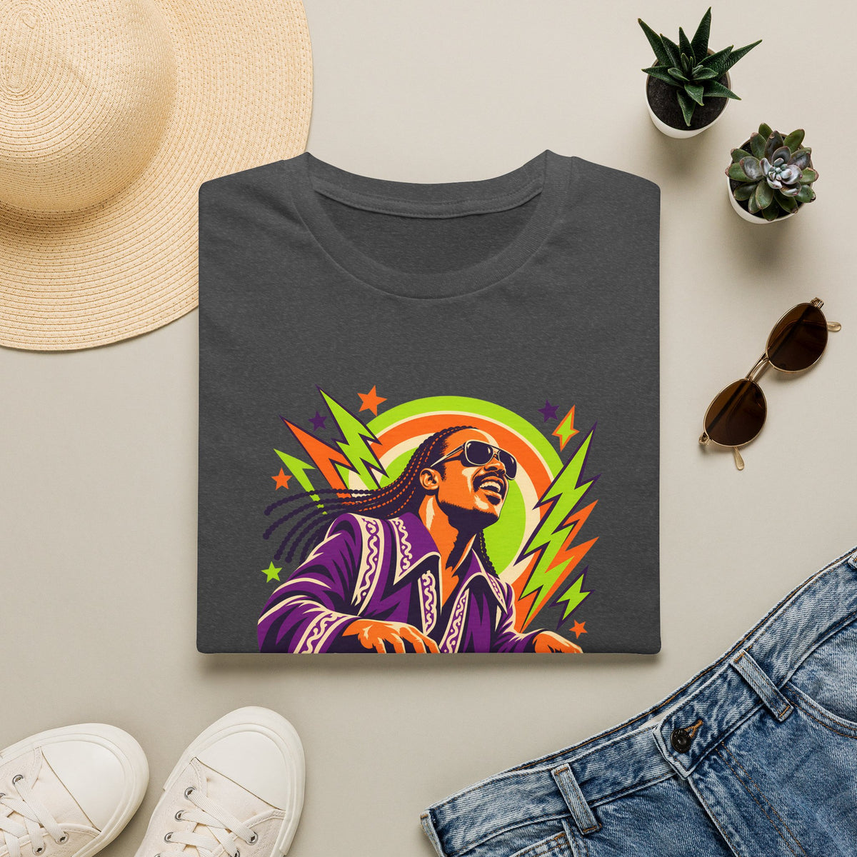 Retro Music Legend Stevie Wonder Graphic Tee