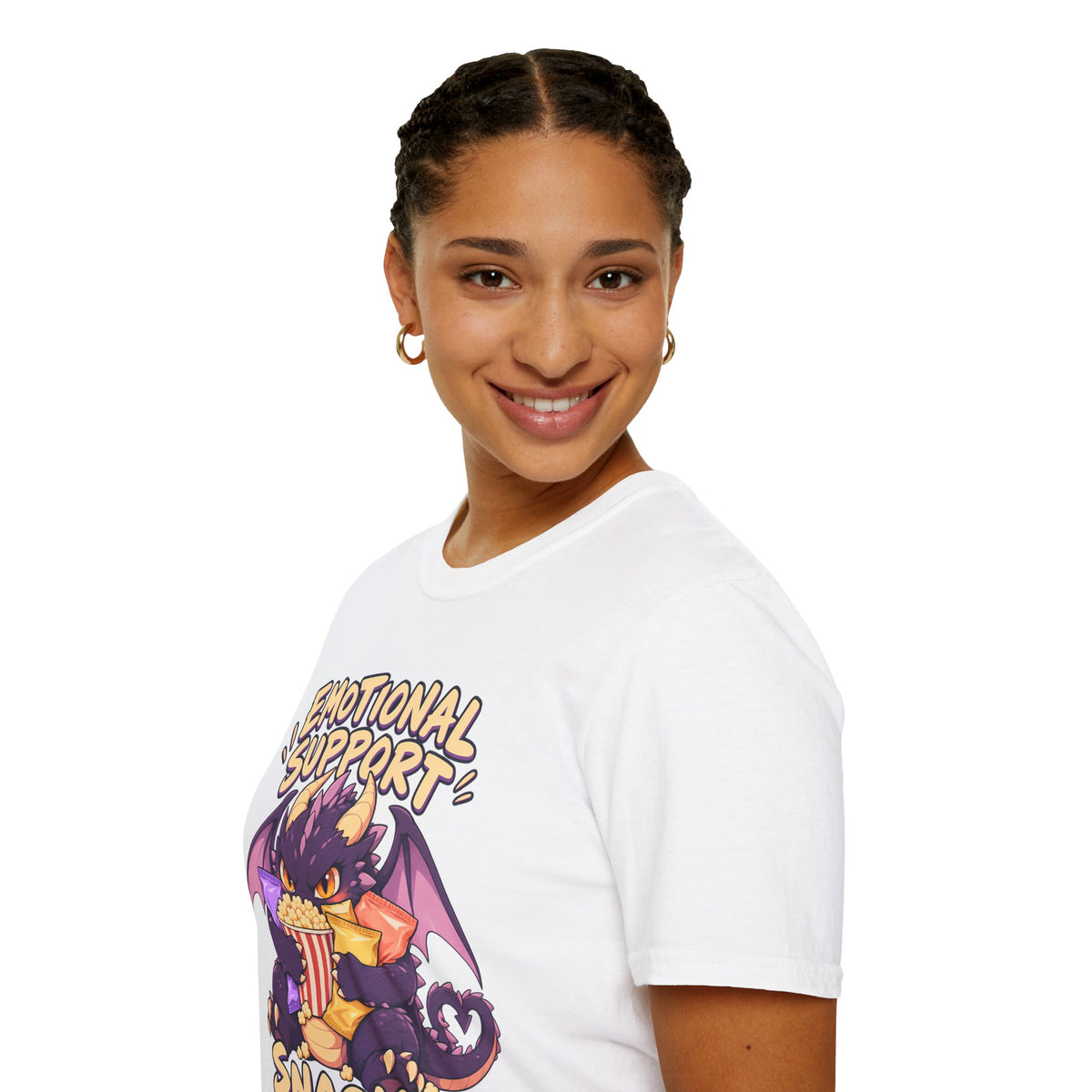 Emotional Support Snacks | Cute Dragon Eating Popcorn Anime Shirt