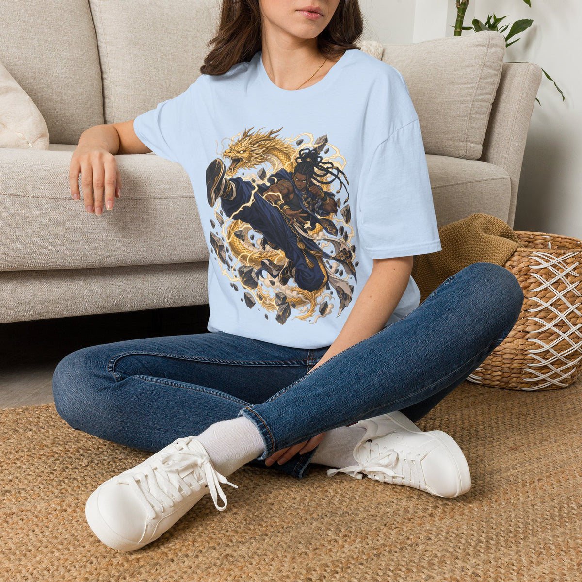 Golden Dragon | Ninja Dragon Kick | Martial Arts Warrior T Shirt