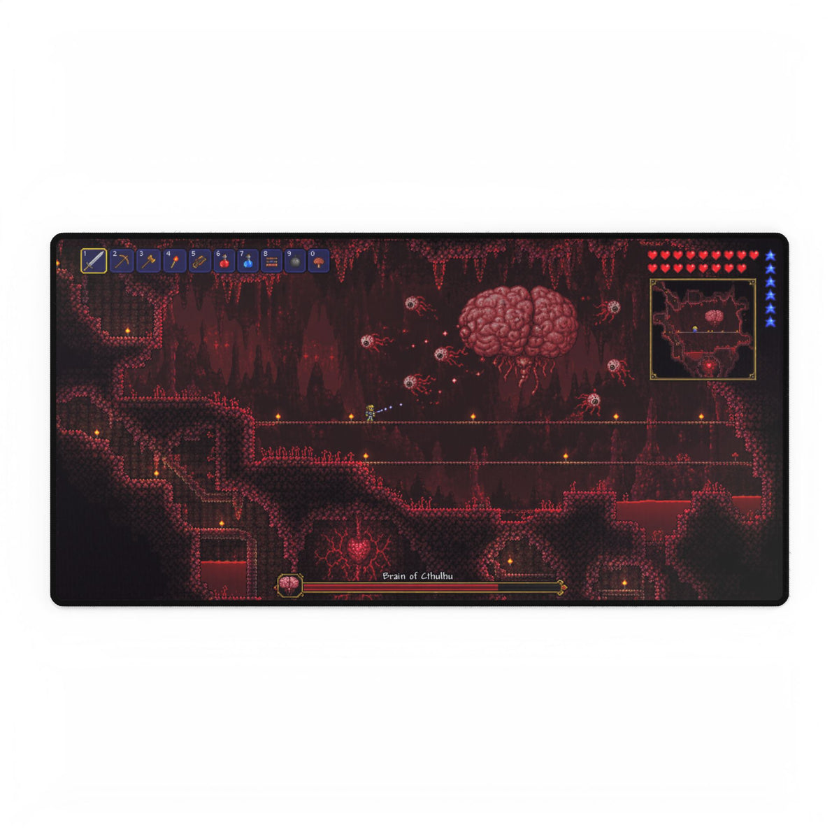 Terraria Desk Mat |  Crimson Boss Scene Mousepad