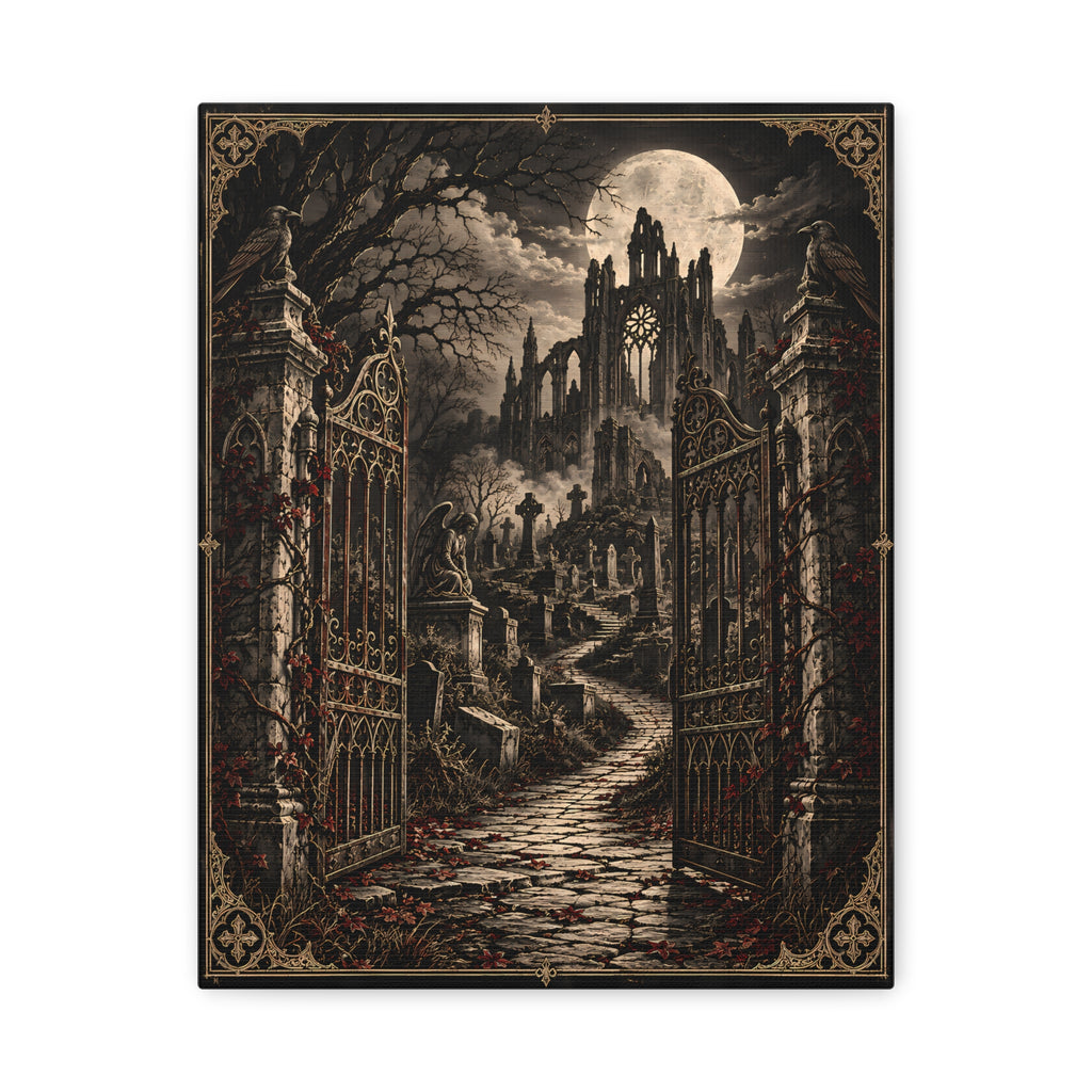 Canvas | Gothic Moonlit Cathedral | Occult Wall Art