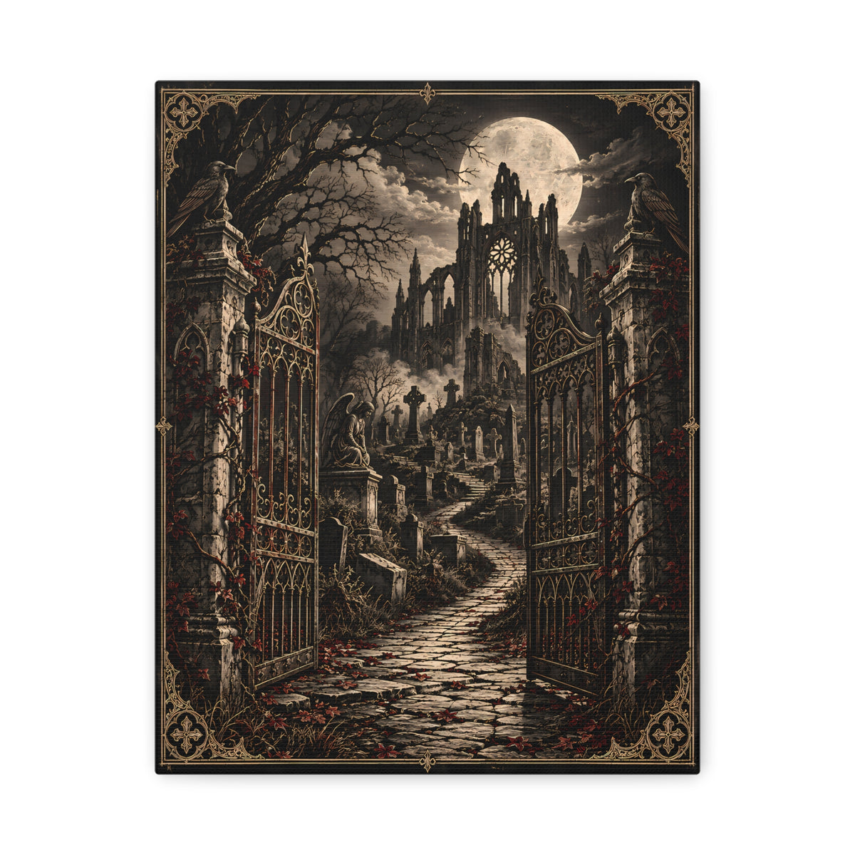 Canvas | Gothic Moonlit Cathedral | Occult Wall Art