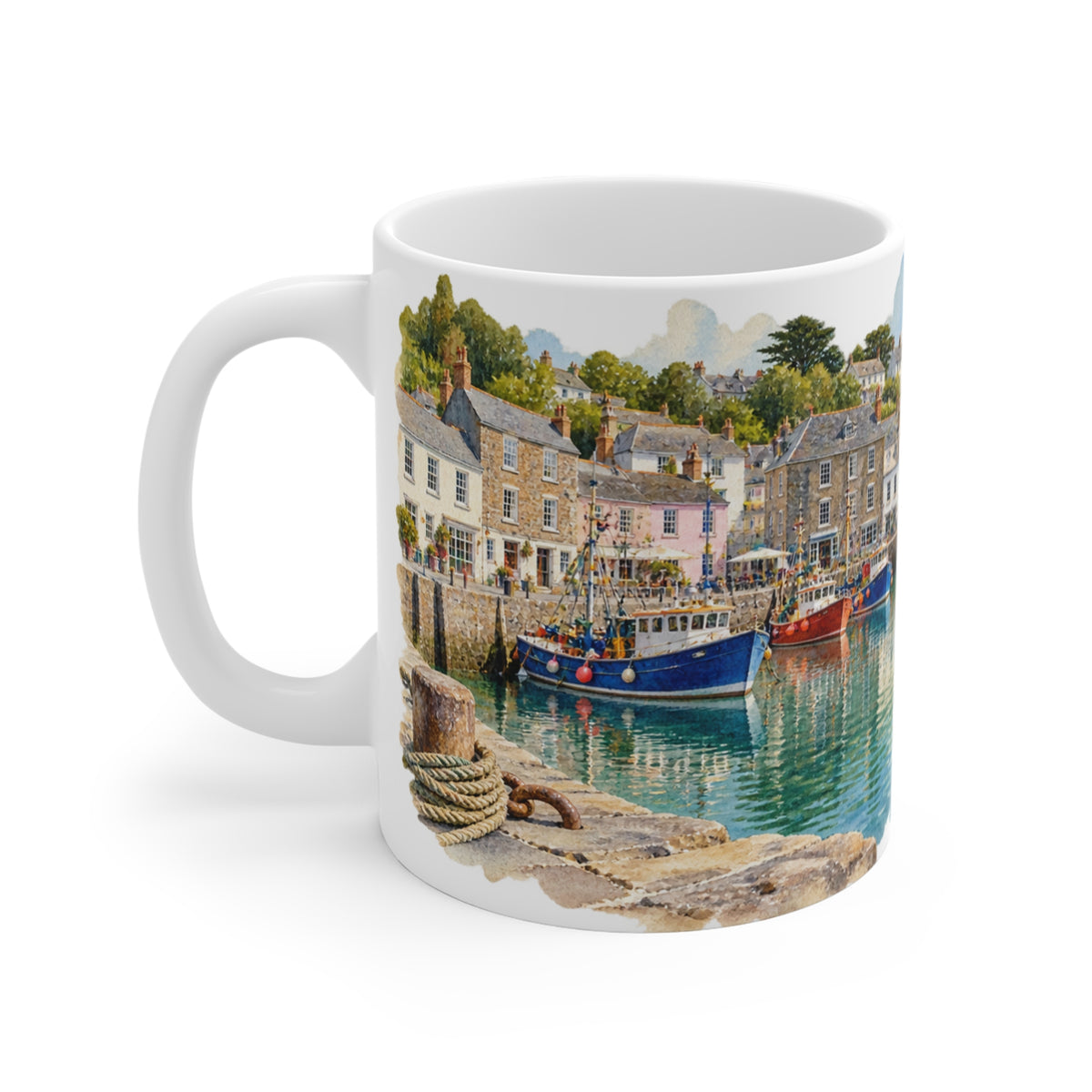 Padstow Harbour Mug | Cornwall Watercolour | Coastal Holiday Gift