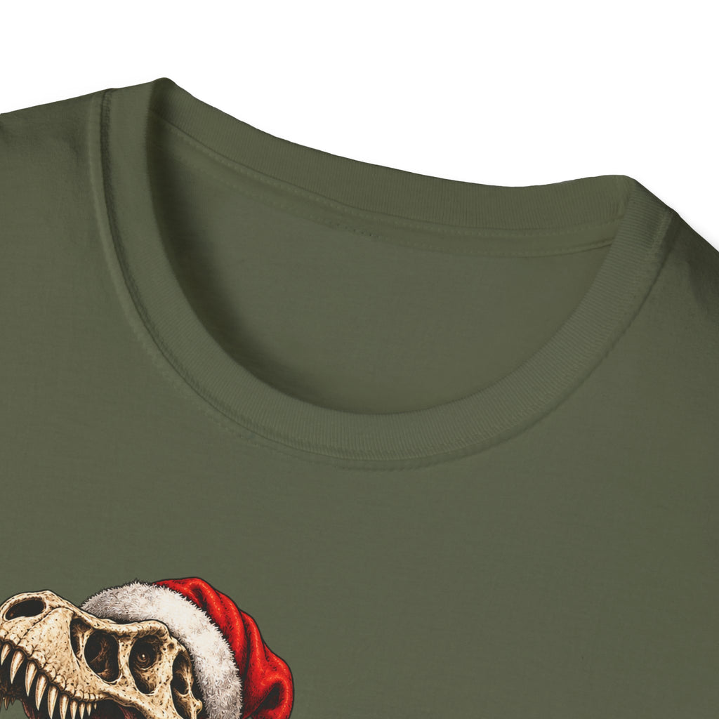 T-Rex Sleigh | Dinosaur Fossil Christmas T‑Shirt