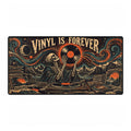Mouse Pad | Vinyl Is Forever | Retro Skeleton Record Player Desk Mat
