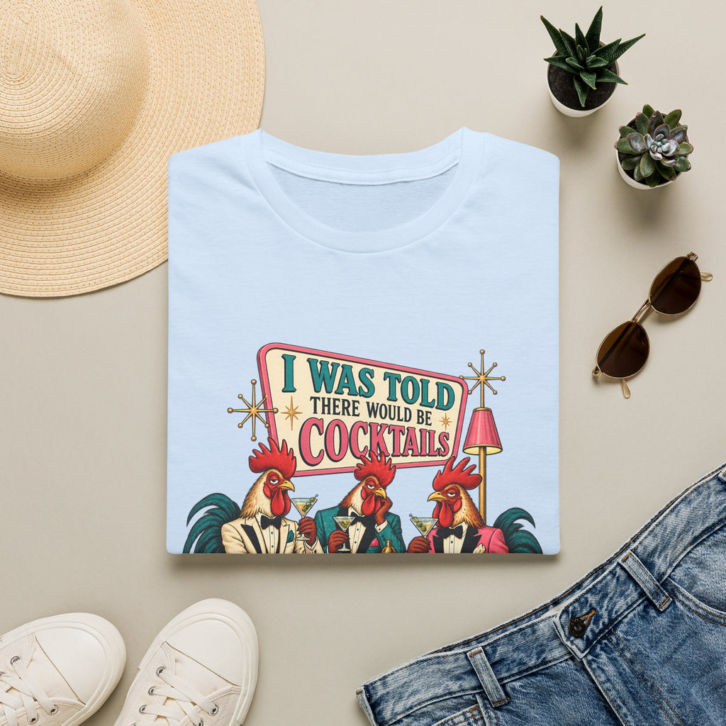 I Was Told There Would Be Cocktails T-Shirt | Retro Flamingo Bar Cocktail Tee
