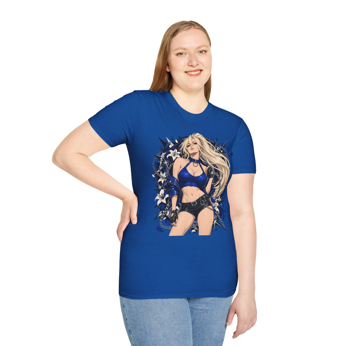 Electric Girl | Japanese Anime | Blonde Bombshell Pin Up Graphic Shirt