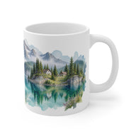 Alpine Lake Watercolour Mug | Mountain Landscape