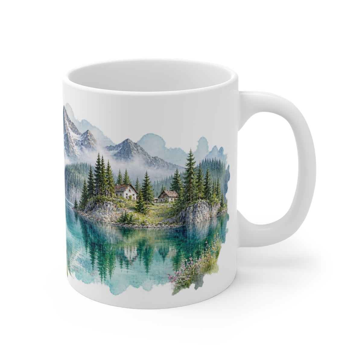 Alpine Lake Watercolour Mug | Mountain Landscape