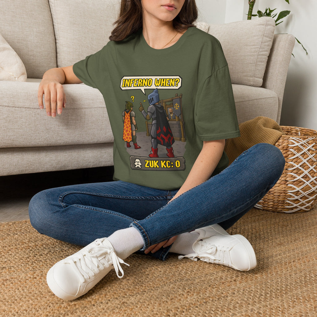 Inferno When? RuneScape Humor T-Shirt - Zuk KC Count Gaming Tee
