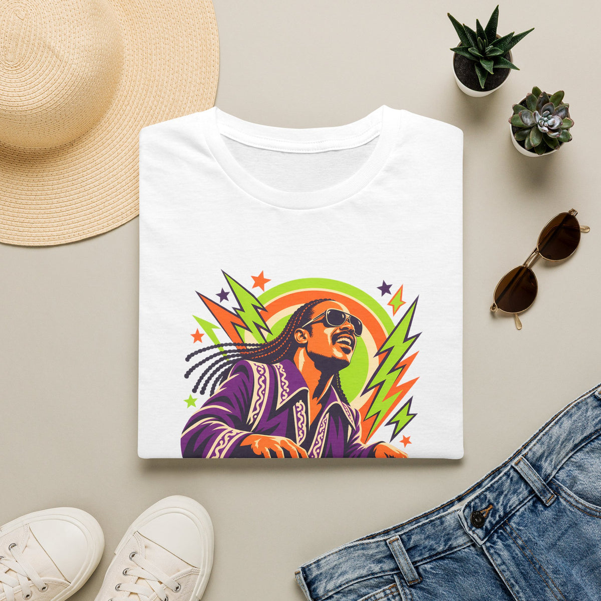 Retro Music Legend Stevie Wonder Graphic Tee