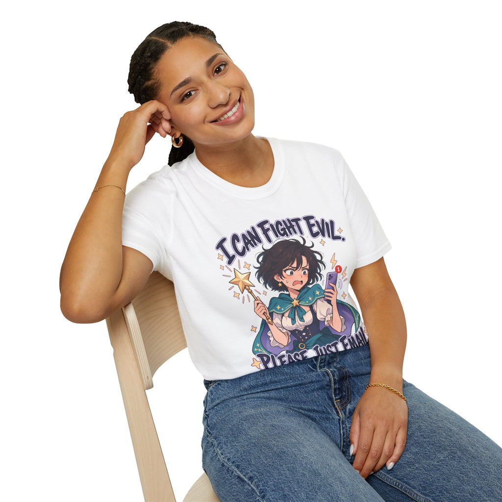 Working Witch | I Can Fight Evil, Please Just Email | Cute Anime T Shirt