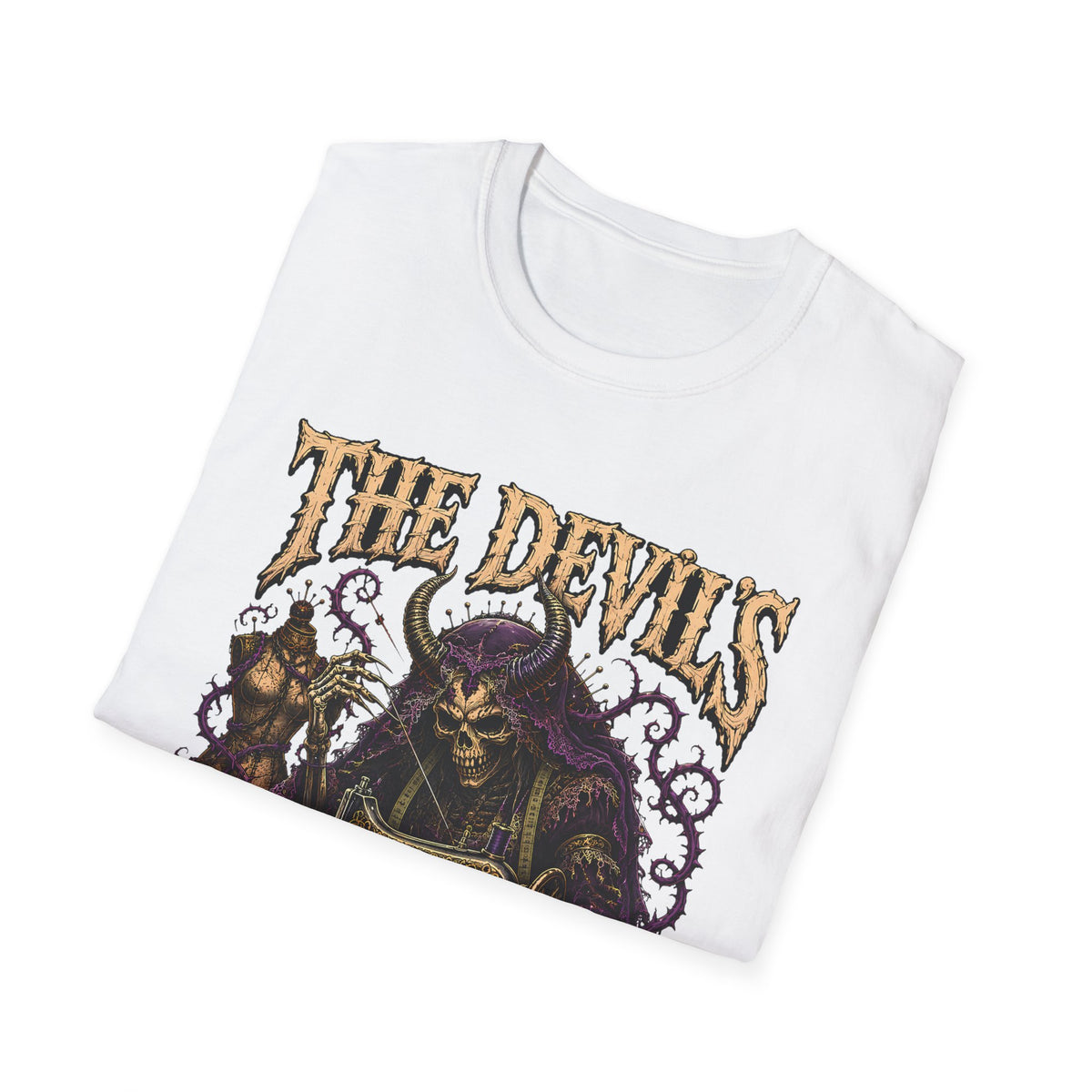 Devil’s Dressmaker Sowing Seamstress - Gothic Horror T-Shirt
