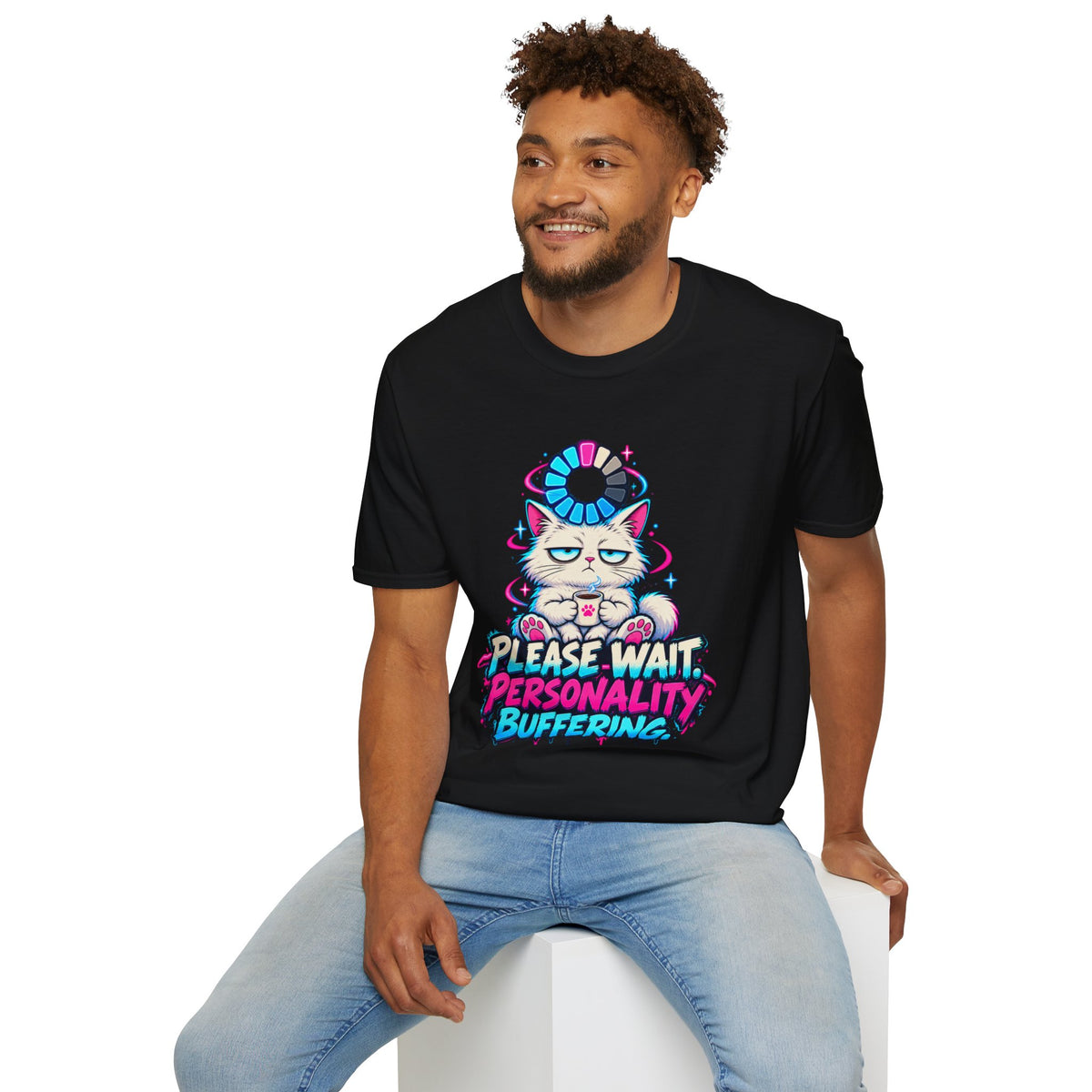 Please Wait Personality Buffering Cat T-Shirt