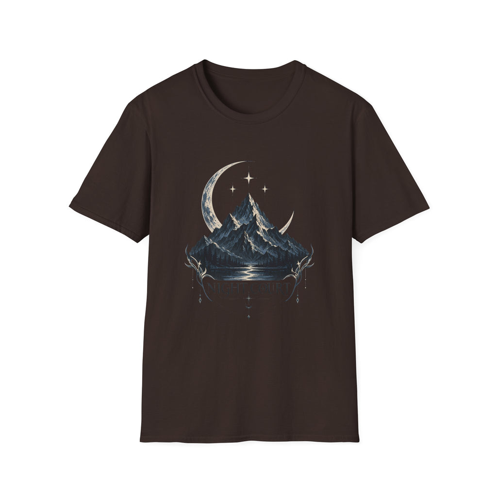 Night Court Mountain | ACOTAR Book Crescent Moon & Stars Graphic