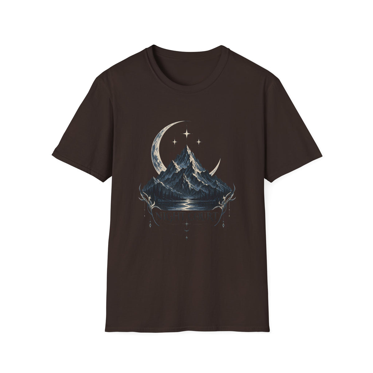 Night Court Mountain | ACOTAR Book Crescent Moon & Stars Graphic