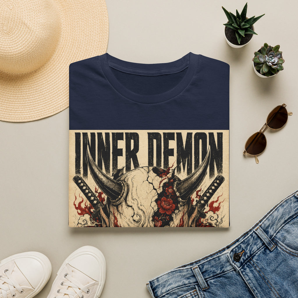 Inner Demon Graphic T-Shirt — Horror Skull Oni Design