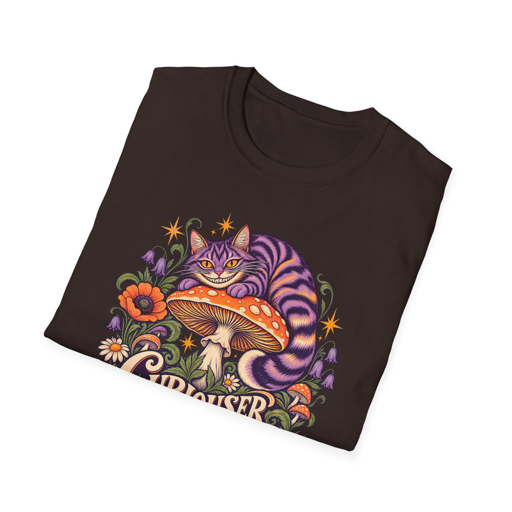 Cheshire Cat | Curiouser & Curiouser | Whimsical Mushroom Design Graphic Shirt