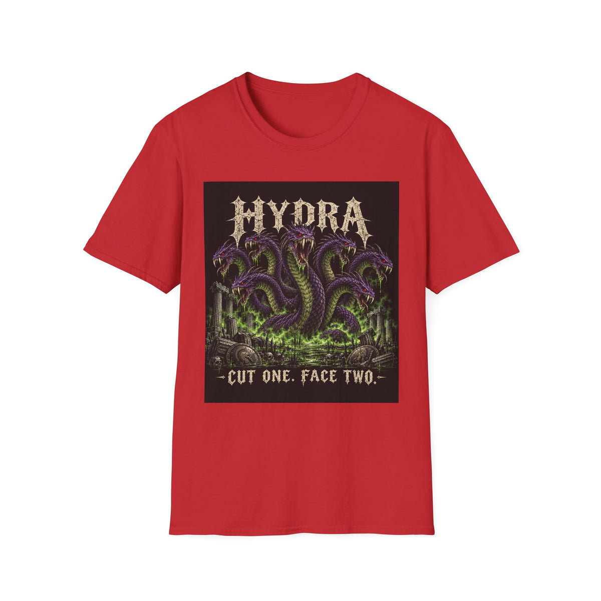 Hydra Snake Graphic Tee — "Cut One, Face Two" Mythical Serpent T-Shirt