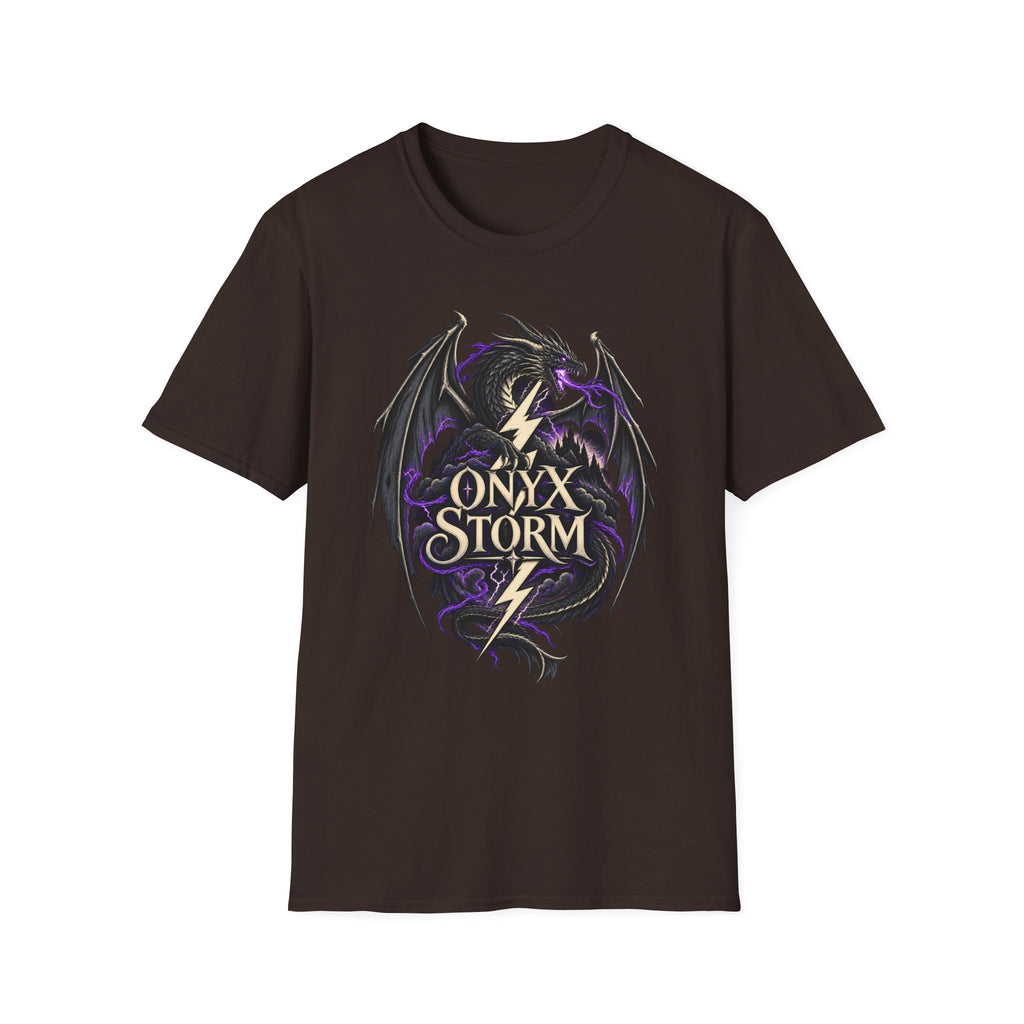 Onyx Storm Dragon T-Shirt | Book Inspired Gothic Lightning Fantasy Tee