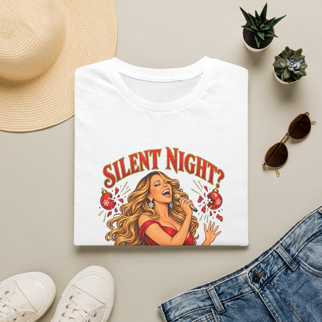 Mariah Carey Christmas T-Shirt | Silent Night? Not With Mariah Retro Holiday Tee