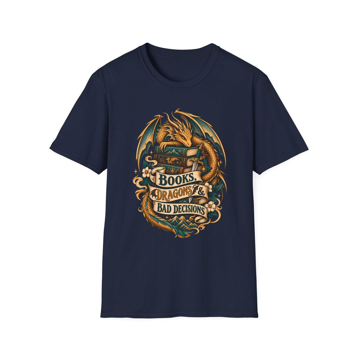 Books, Dragons & Bad Decisions | Fourth Wing Inspired Fantasy Reader T-Shirt