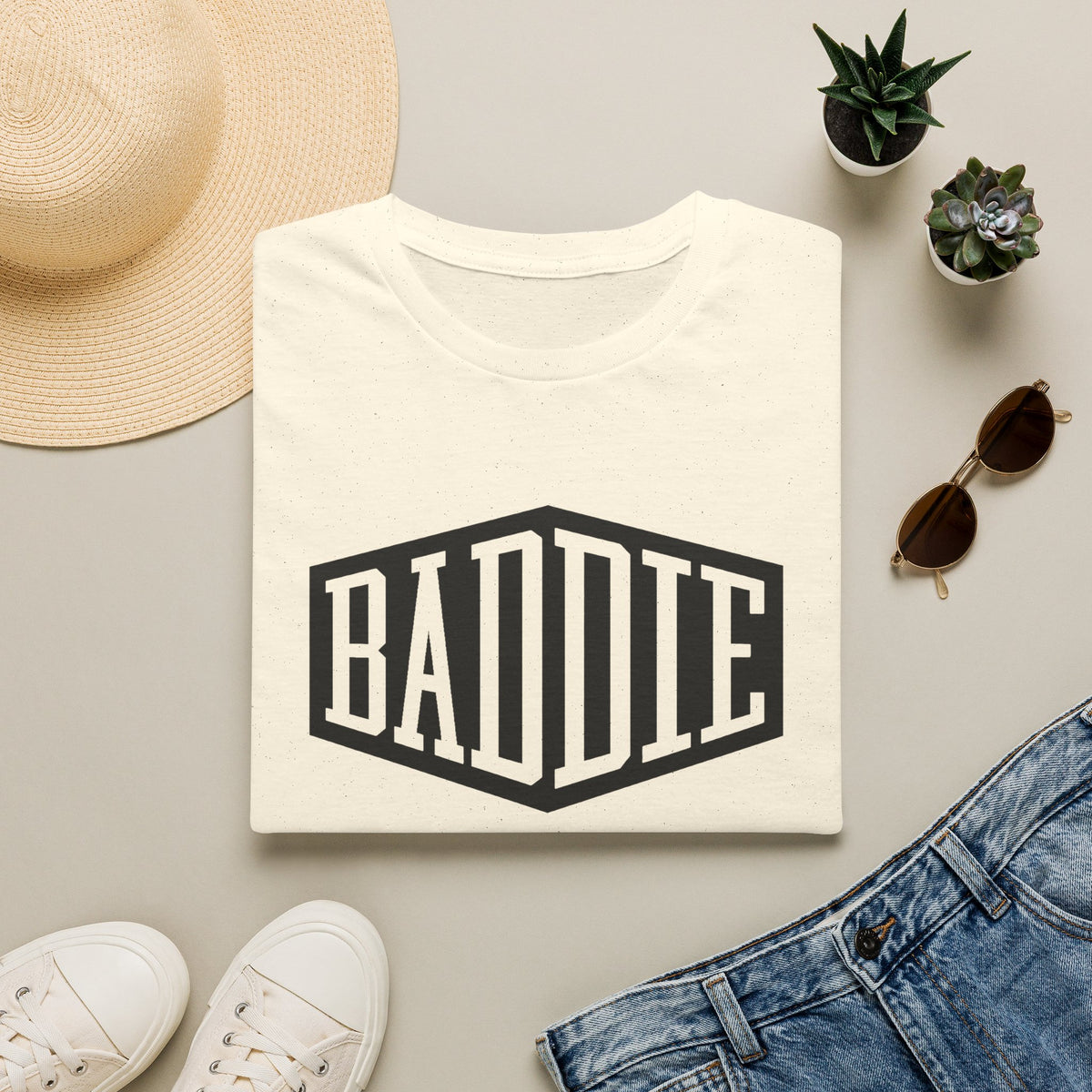 Baddie GTA 6 Inspired Graphic T-Shirt - Bold Retro Shield Logo