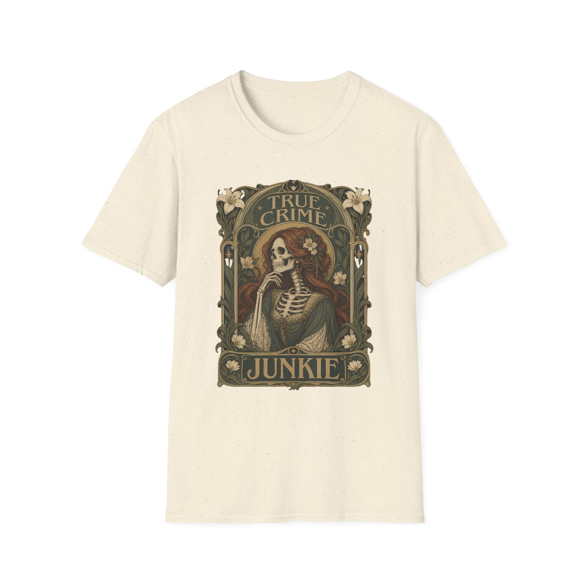 True Crime Junkie | Vintage Gothic Skull Tee