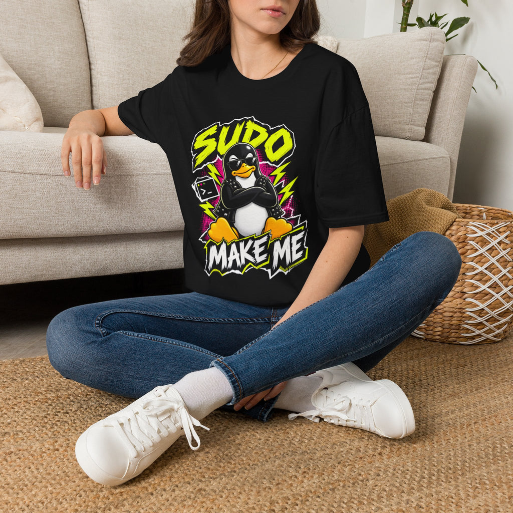 Linux | Penguin | Sudo Make Me | Funny Programmer & Dev Humour | Graphic Tee