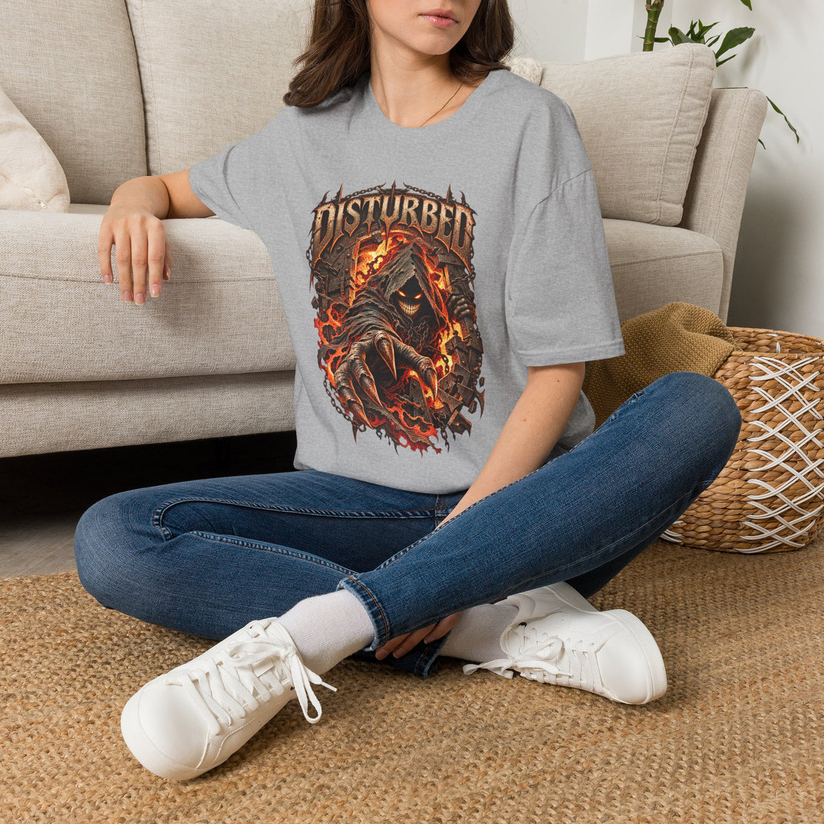 Disturbed | The Guy | Flaming Heavy Metal Band T-Shirt