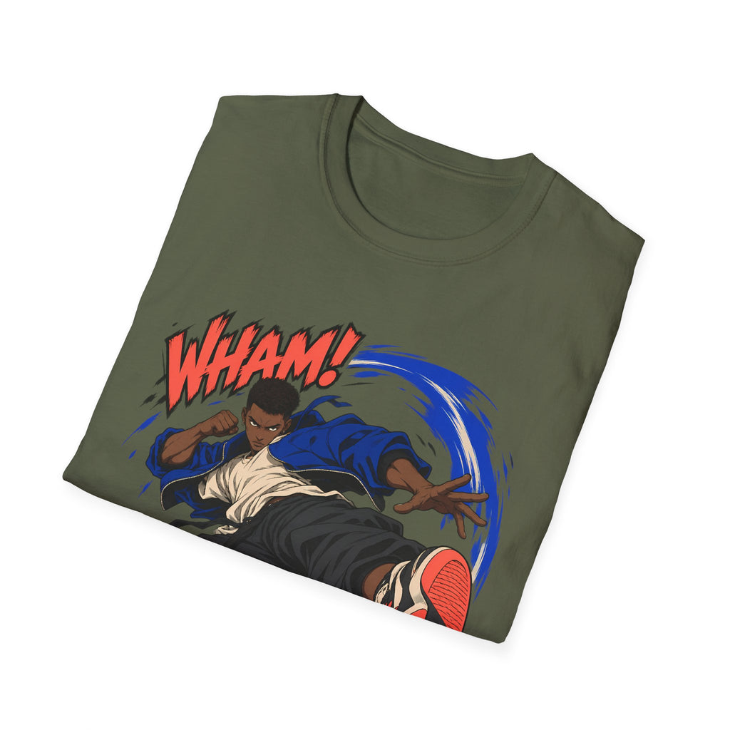 WHAM! | Anime Cartoon Ninja Kick Graphic T Shirt