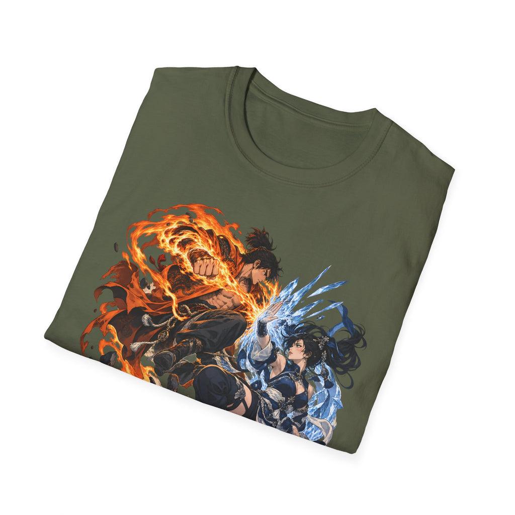 Elemental Battle | Fire vs Ice | Ninja Japanese Fantasy T-Shirt