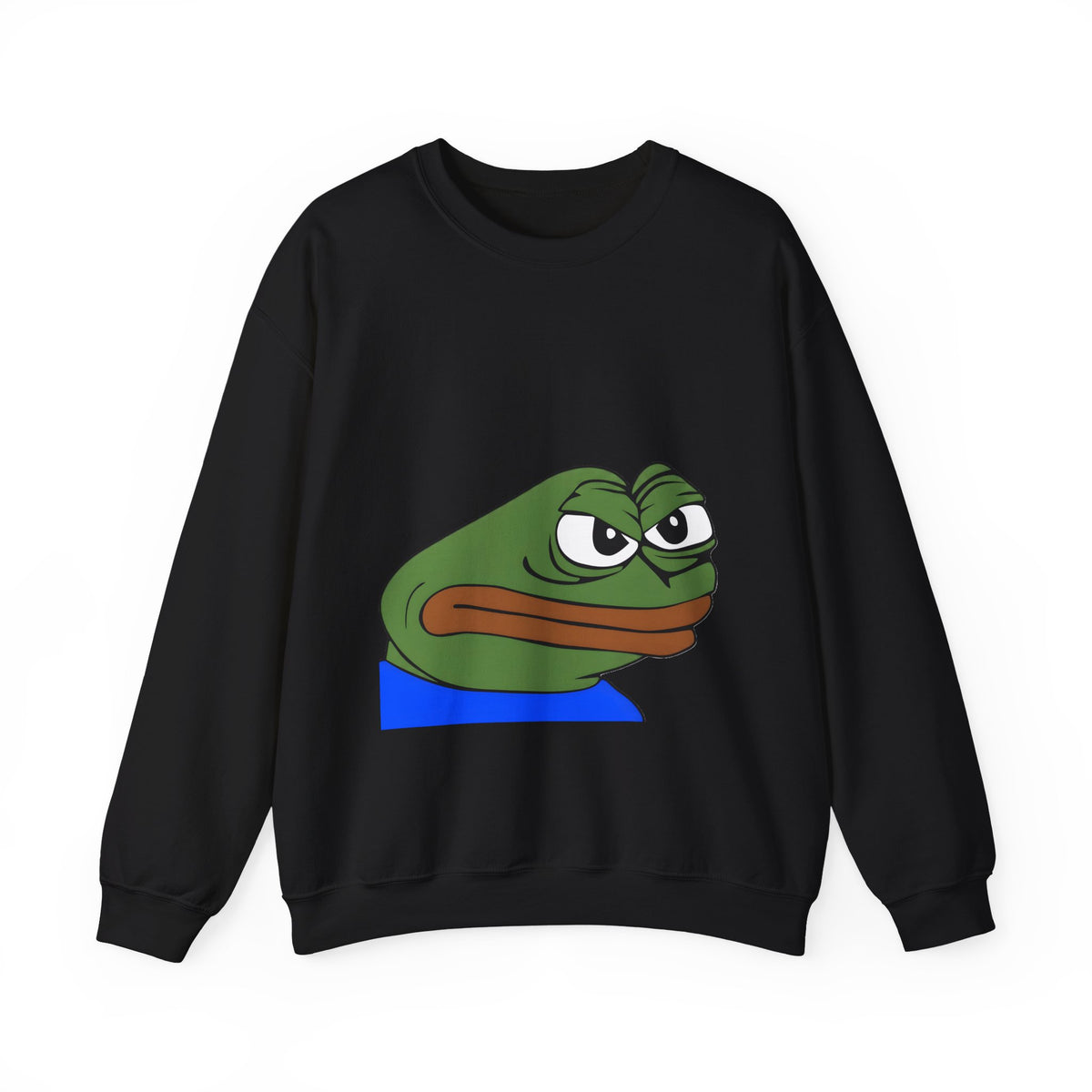 Pepe Meme Crewneck Sweatshirt — Grumpy Frog Graphic Pullover