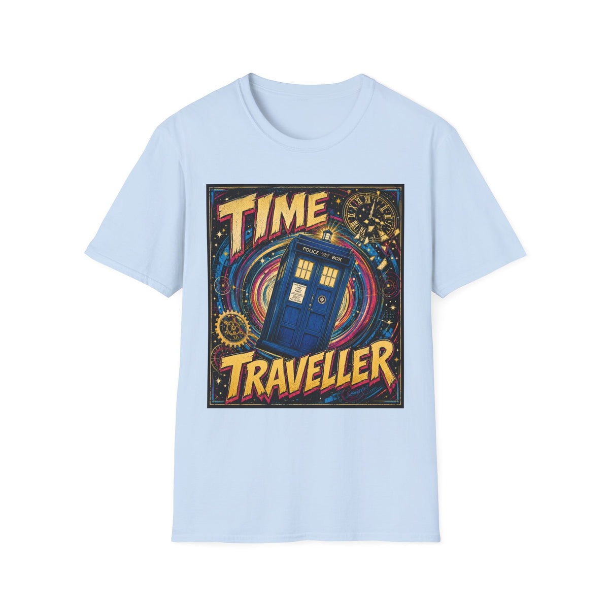 Time Traveller T-Shirt — Retro Space Police Box Graphic Tee