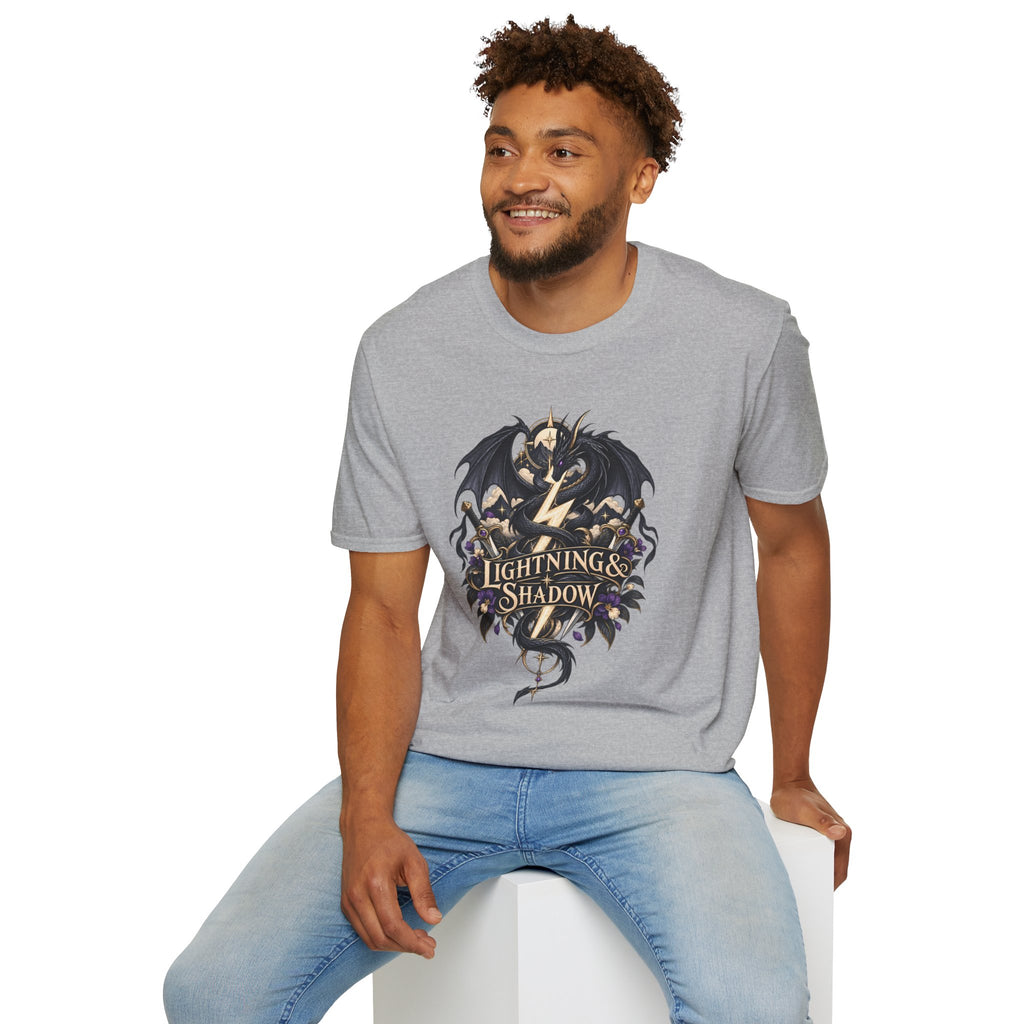 Lightning & Shadow | Onyx Storm Book Inspired Fantasy Dragon T-Shirt