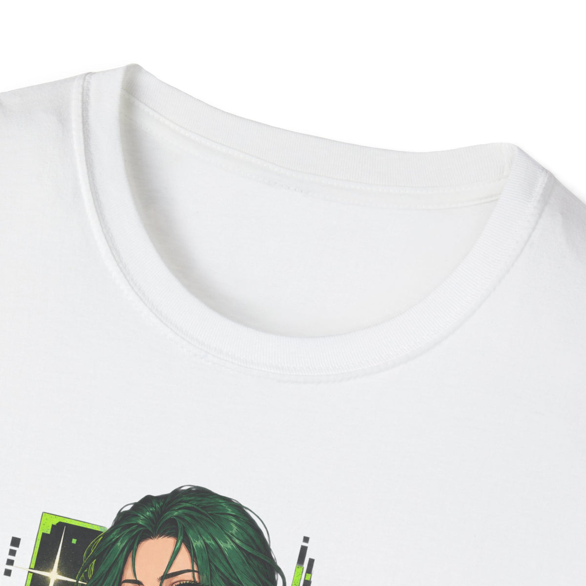 Jade | Anime Green-Haired Sexy Pin Up Girl Warrior Graphic Shirt