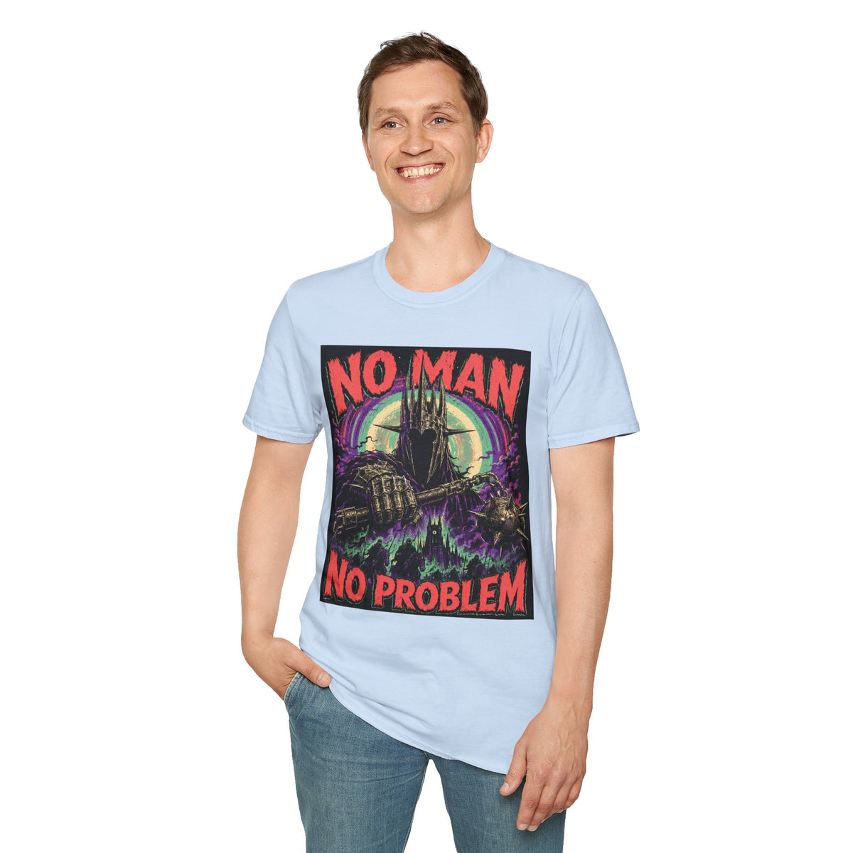 No Man No Problem T-Shirt — Retro Gothic Castle Graphic Tee