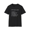 HTTP Return Codes T-Shirt — Funny Programmer Tee ("1: Hold on, 2: Here you go, 3: Go away"), product image showing the front design.