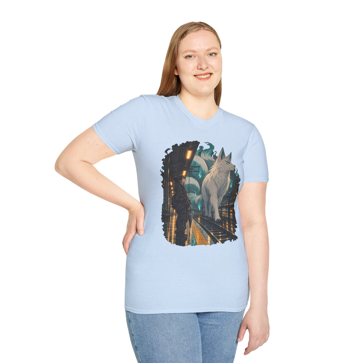 Wolf in the Rain | Last Train Home T-Shirt | Urban Nightscape Graphic Tee