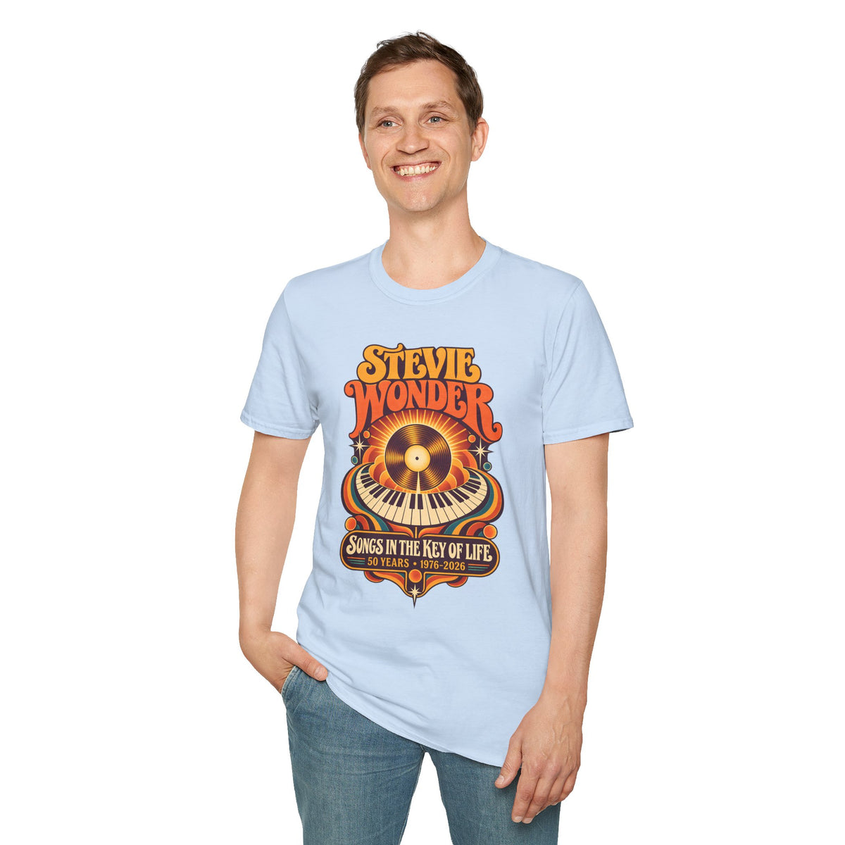 Stevie Wonder Retro Vinyl Tee - Songs In The Key Of Life Graphic T-Shirt