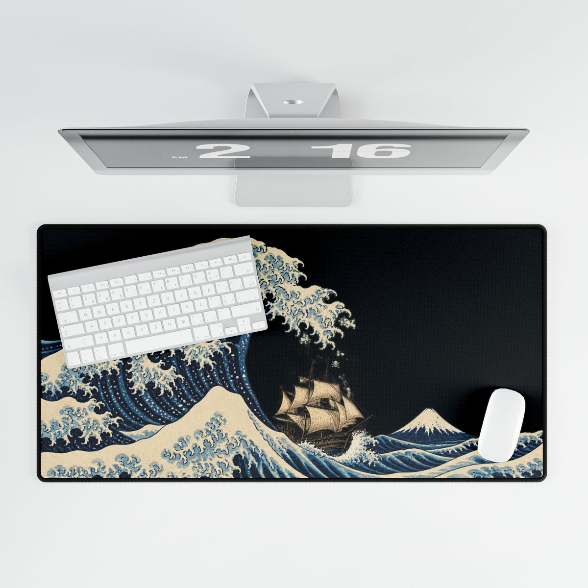 Mouse Mat | A Great Wave Pirate Ship | Japanese Ocean Adventure Art Desk Pad